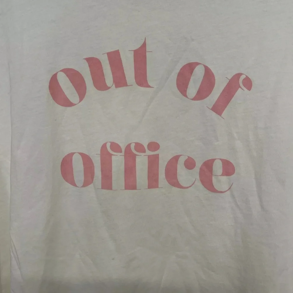 Ban.do Out Of Office White & Pink Graphic Short Sleeve Tee T-Shirt Size XXL - Picture 3 of 5